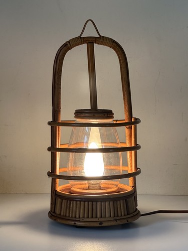 Lampe lanterne rotin design - lampe,